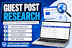 do guest post research, website research, email research