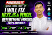 fix nextjs errors, vercel deployment issues and bugs