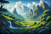 design amazing fantasy background landscape