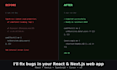 fix react, next js, cursor and v0 app bugs