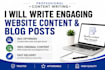 write content for your website