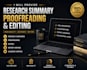 provide research summary proofreading and editing