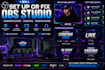 set up obs studio, create animated stream alerts, overlays and stream scenes