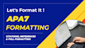 format and edit your document into apa 7th edition
