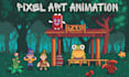 create pixel art lofi loop animations, retro game assets and animated gifs
