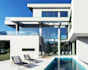 visualize 3d house elevation,storey villa facade, cgi pool render,outdoor visual