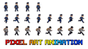 do pixel character, pixel animation, sprite sheet, chibi pixel, 2d pixel intro