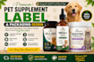 design premium pet supplement label and packaging design
