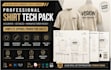 professional t shirt tech pack with technical drawings