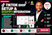 set up tiktok shop, product sync, and pixel integration