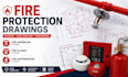 design fire protection drawings, fire sprinkler, fire alarm suppression system