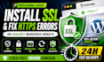 install SSL certificate and fix https errors on godaddy wordpress website