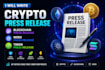 write crypto press release blockchain press release web3 press release token PR
