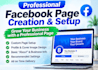 create professional facebook page and setup page profile