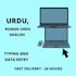 do fast urdu, roman urdu and english typing and data entry