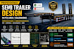 model semi trailer in PTC creo with full fabrication drawing
