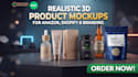 create realistic 3d product packaging and bottle mockups