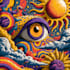 do psychedelic, trippy, stoner illustration t shirt design