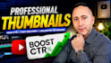 design professional youtube thumbnails with high CTR
