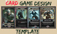 design a print ready card game template for board and tcg games