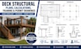 design deck structural plans, calculations, framing for USA city permit drawings