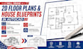 draw 2d floor plan house blue print in autocad