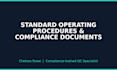 write standard operating procedures, sops and compliance docs