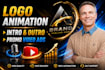 create intro outro video, podcast intro, custom logo animation, promo video ads