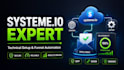 setup systeme io funnel connect domain verify dns