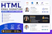 design clickable HTML email signature for gmail outlook, apple mail