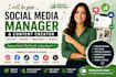 manage your instagram, facebook, linkedin, tiktok, and create engaging content