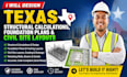 design texas structural calculations, foundation plans and civil site layouts