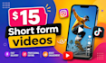 make short form editing for facebook, youtube, and tiktok
