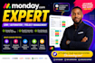 setup monday CRM, monday com automation, dashboards