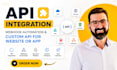 do API integration, webhook automation and custom API for website or app