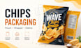design chips packaging, snack pouch, biscuit wrapper and print ready dieline