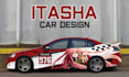 create racing car wrap, itasha wrap design with extreme creativity