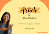 write professional blog articles on any topic