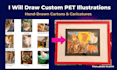 draw a custom digital portrait of your pet