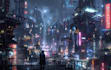 do cyberpunk futuristic city art