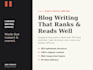 write engaging and SEO friendly blog posts