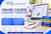create online course content, curriculum, elearning media, lesson plans