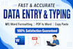 do fast typing work and professional ms word formatting