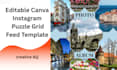 design editable canva puzzle grid instagram feed template