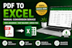 manually convert PDF to excel