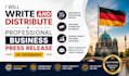 write and distribute a professional business press release in germany