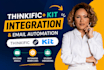 setup thinkific email automation ,thinkific landing page convert kit integration