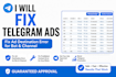 fix telegram ads, fix ad destination run approved telegram ads