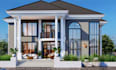 overhaul classical modern villa, landscape floor plan design, exterior rendering