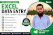 microsoft excel data entry and spreadsheet tasks